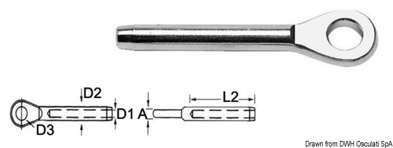 Terminale inox occhio  3 mm