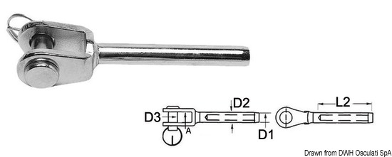 Terminale inox forcella  5 mm