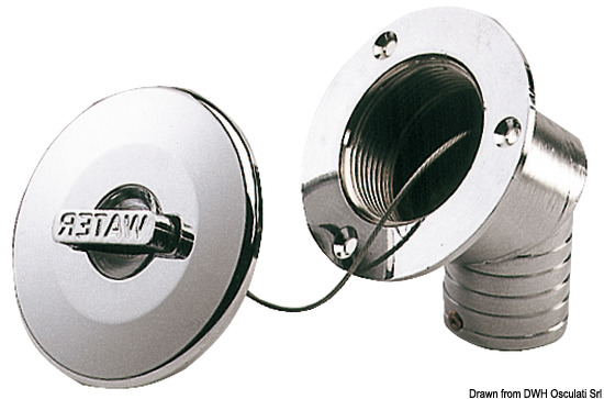 Tappo ottone cromato a filo Waste 38 mm