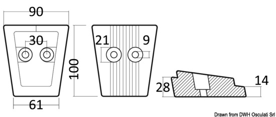 Anodo alluminio piede Volvo SX/DPS