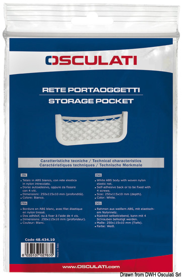 Rete portaoggetti 360x160x30 mm