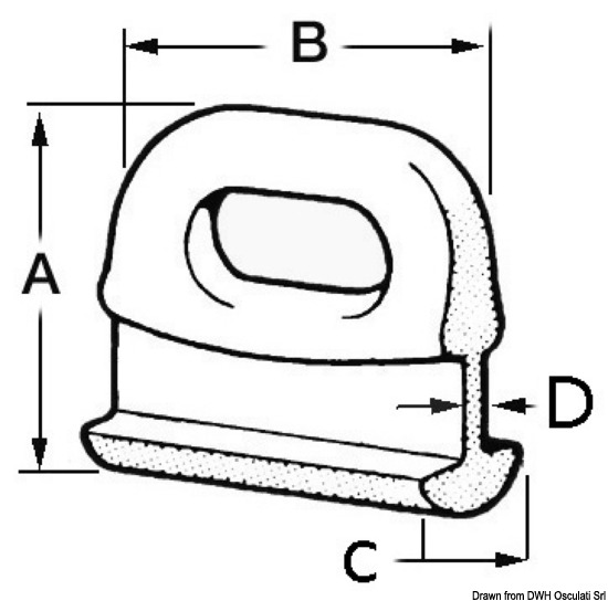 Cursori nylon curvi 14 mm
