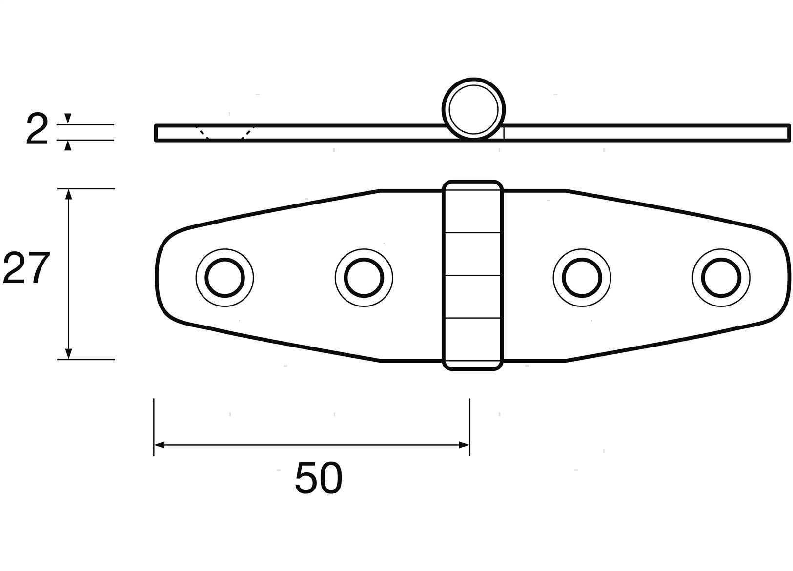 CERNIERA WING S 27X100MM INOX (2)