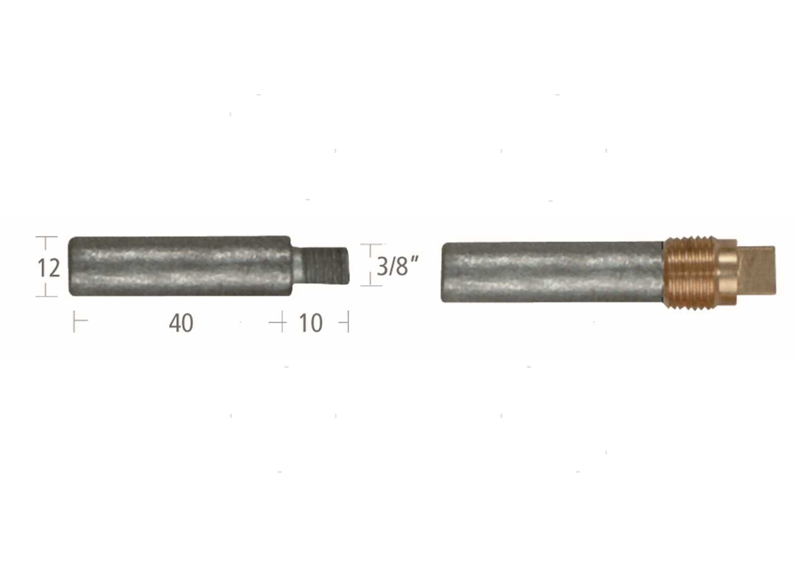 ANODO BARROTTO CATERPILLAR 12X40MM ZN