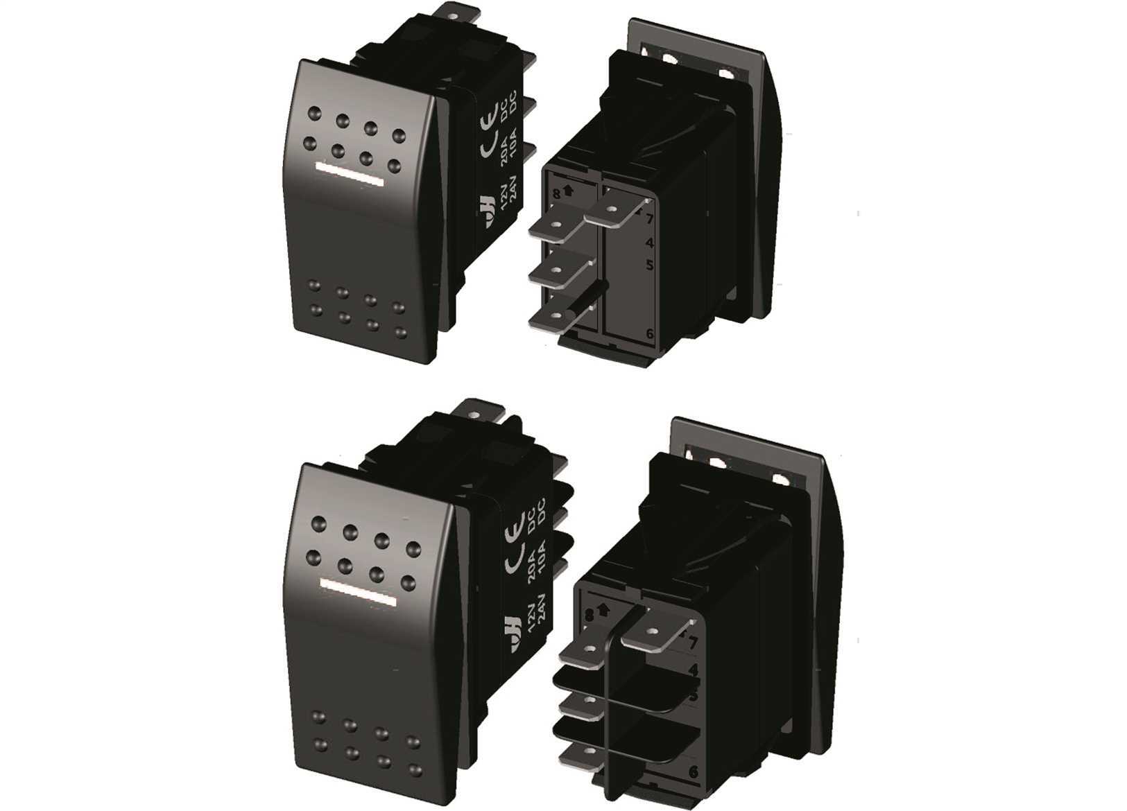 INTERRUTTORE (ON)-OFF-ON WHITE LED